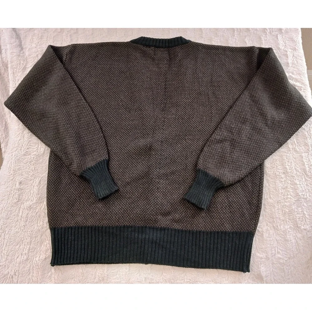 Vintage 80s/90s Oakton Limited Acrylic Cardigan Brown Sweater Men's Size Large